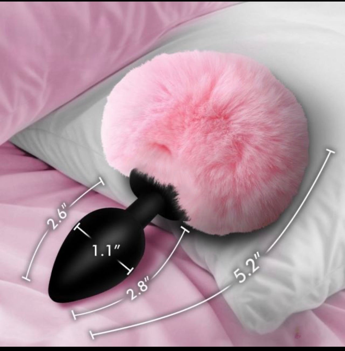 5.32" Black Silicone Anal Plug with Purple Artificial Fur Tail – Body-Safe